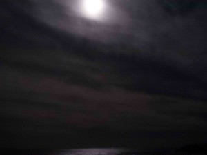Moon over ocean